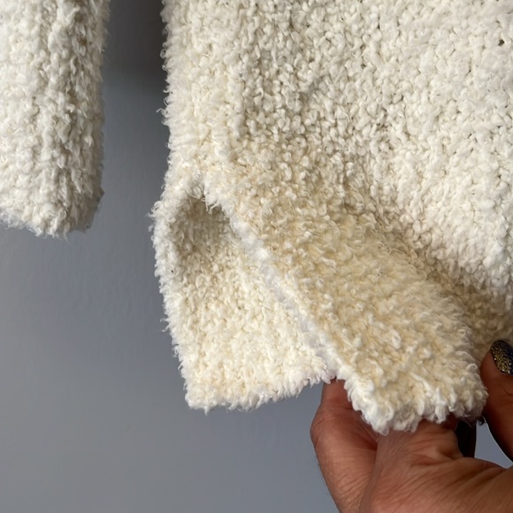 Talbots Half-Zip Argylle Snowflakes Off White Black Cozy Sweater Size 1X Petite - Picture 6 of 14